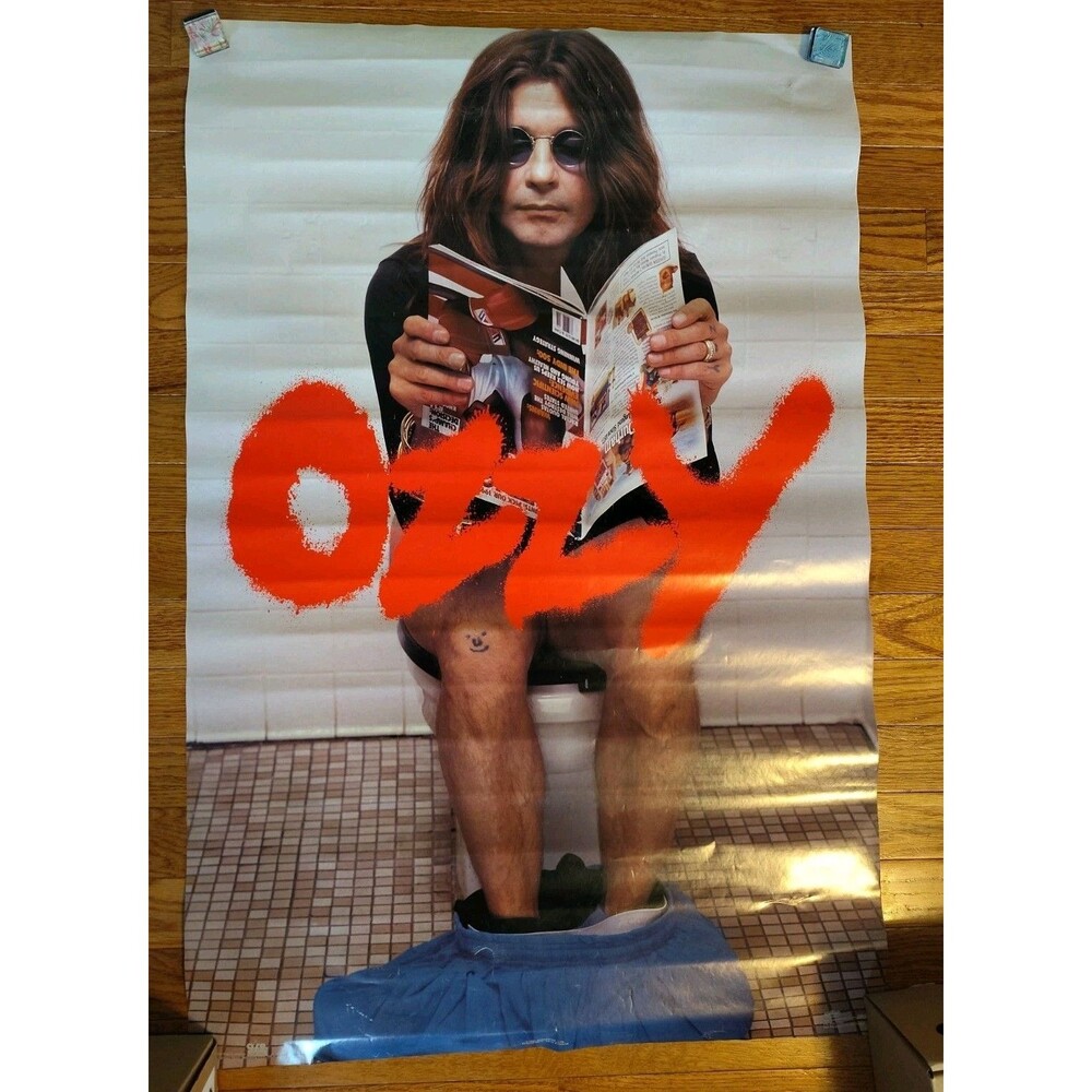 Vintage 1992 Ozzy Osbourne Toilet Poster Original Winterland Promo Rock Promo...